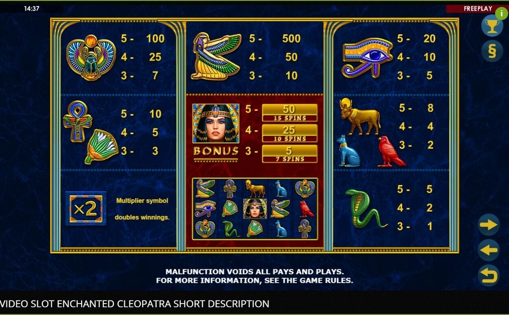 Juega a Cleopatra gratis en modo de prueba con IGT